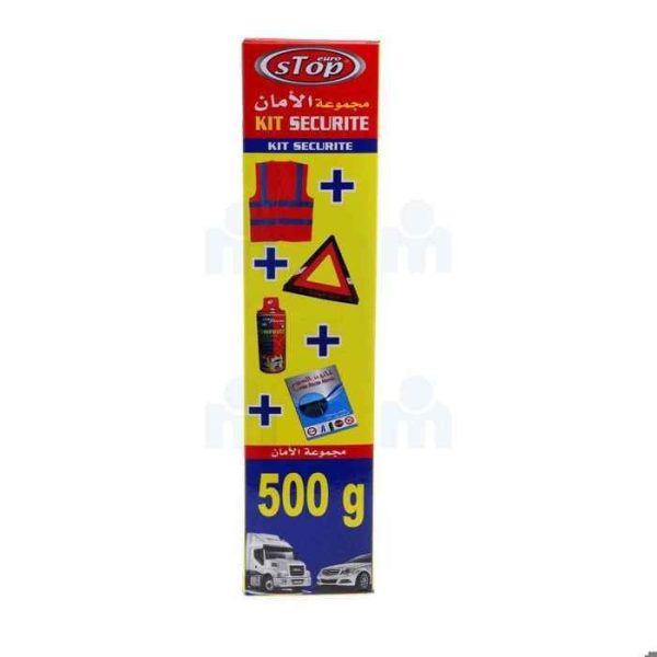 Kit de sécurité triangle d'en panne + gilet + extincteur 500g